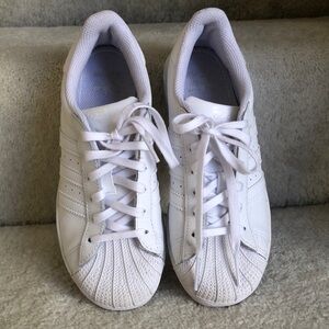Adidias Youth size 3 superstar ortholite white shoes